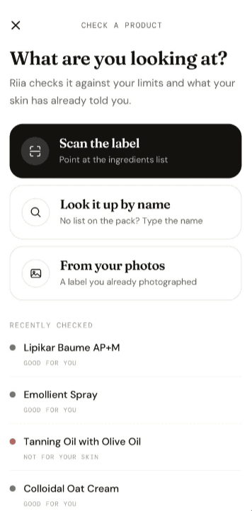 Check a product by scanning its label, name or photo
